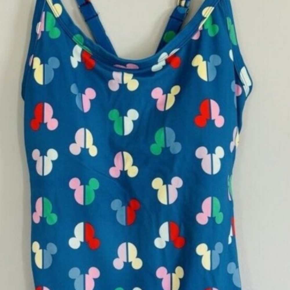 Hanna Andersson X Disney One Piece Woman’s Swimsuit Blue Mickey Mouse Size M
